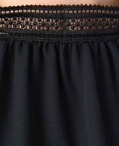 ブラウス/バックサテンジョーゼット・レース