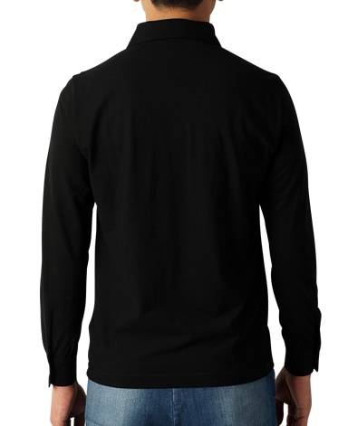 強撚長袖ポロシャツ