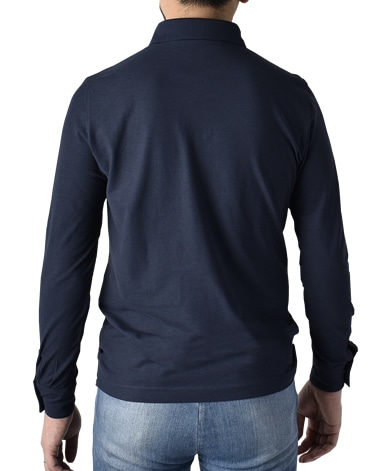 強撚長袖ポロシャツ