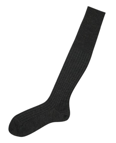 ウール＜ハイゲージ＞ソックス/ロングホーズ(ダークグレー)
