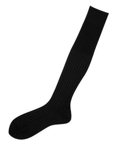 ウール＜ハイゲージ＞ソックス/ロングホーズ(ブラック)