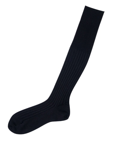 ウール＜ハイゲージ＞ソックス/ロングホーズ(ネイビー)