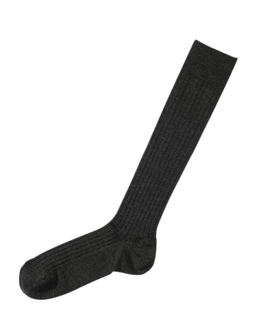 ウール＜ストレッチ＞ソックス/ロングホーズ(ダークグレー)