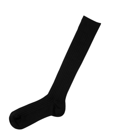 ウール＜ストレッチ＞ソックス/ロングホーズ(ブラック)