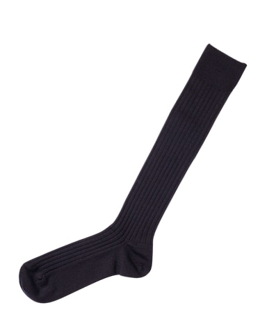 ウール＜ストレッチ＞ソックス/ロングホーズ(ネイビー)
