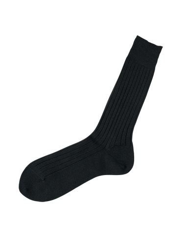 綿＜ハイゲージ＞ソックス/レギュラーホーズ(ダークグレー)