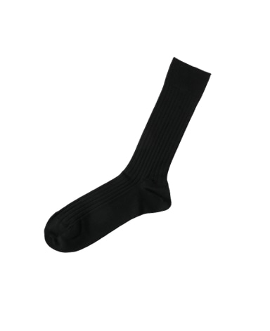 綿＜ストレッチ＞ソックス/レギュラーホーズ(ブラック)