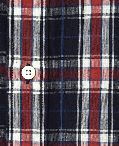 カジュアルシャツ<綿麻>/スリム(ボタンダウン)