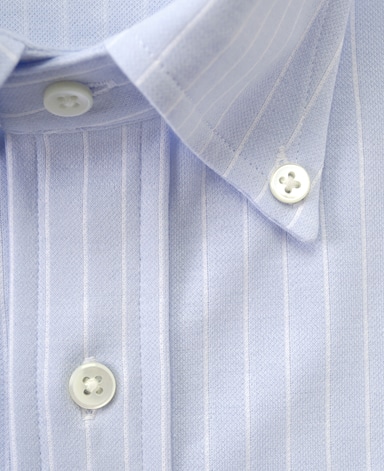 ストライプニットシャツ/ダブルニット【秋冬向き】