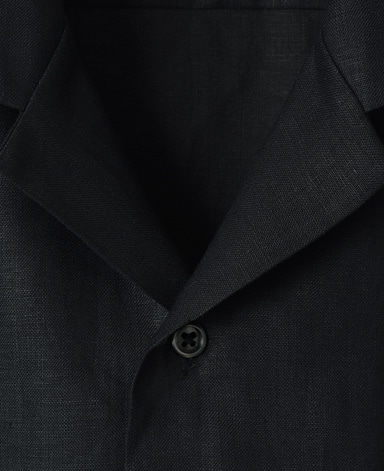 半袖リネンシャツ/オープンカラー