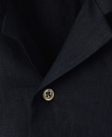 半袖リネンシャツ/オープンカラー