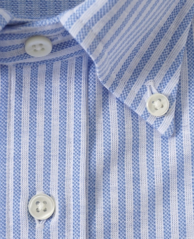 ストライプニットシャツ/シングルニット【春夏向き】