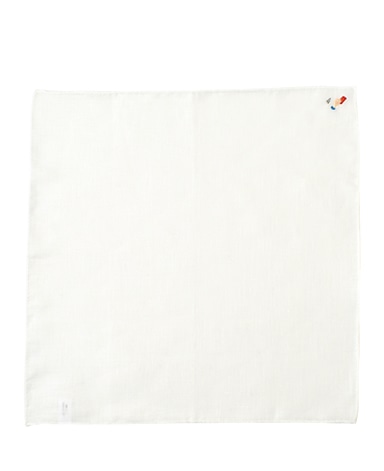 リネンポケットチーフ/サッカーモチーフ刺繍