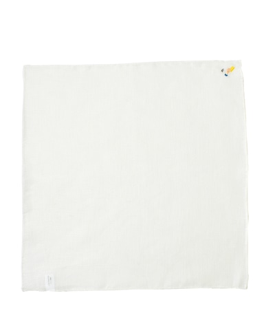 リネンポケットチーフ/サッカーモチーフ刺繍