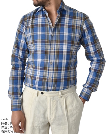 ナポリシャツ/イタリア製(綿麻)