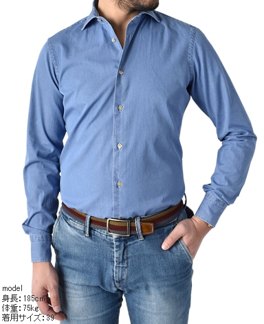 ナポリシャツ/イタリア製（綿）