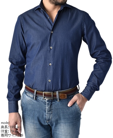 ナポリシャツ/イタリア製（綿）