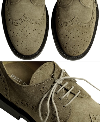 ウイングチップスエードシューズ/イタリア製