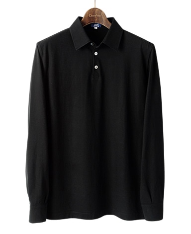 強撚長袖ポロシャツ