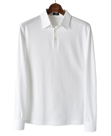 強撚長袖ポロシャツ