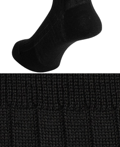 ウール＜ハイゲージ＞ソックス/ロングホーズ(ブラック)