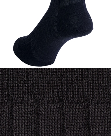 ウール＜ハイゲージ＞ソックス/ロングホーズ(ネイビー)