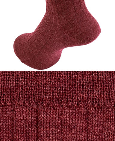 ウール＜ハイゲージ＞ソックス/ロングホーズ(レッド）