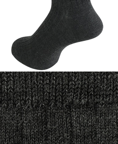 ウール＜ストレッチ＞ソックス/ロングホーズ(ダークグレー)