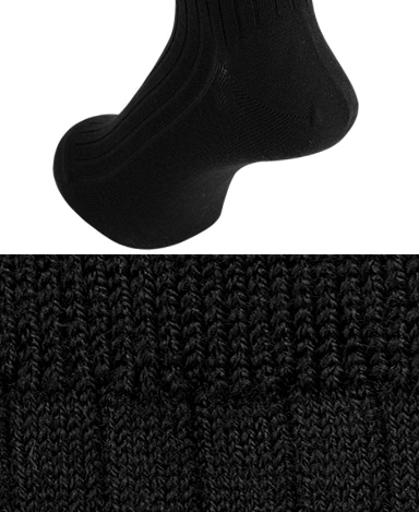 ウール＜ストレッチ＞ソックス/ロングホーズ(ブラック)