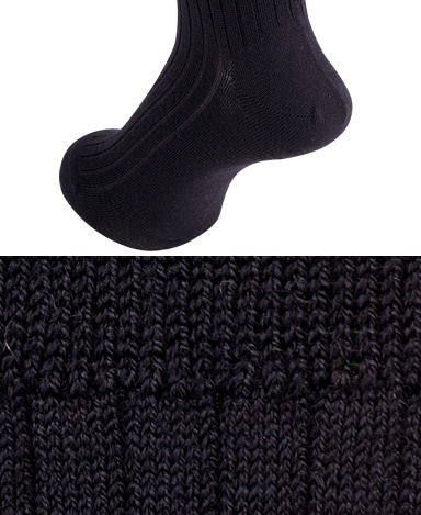 ウール＜ストレッチ＞ソックス/ロングホーズ(ネイビー)