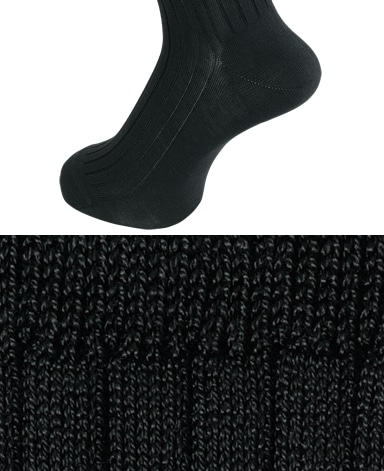 綿＜ストレッチ＞ソックス/レギュラーホーズ(チャコールグレー)