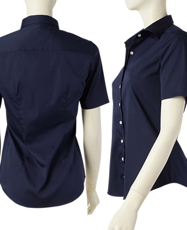 半袖スリムベーシックシャツ/ストレッチ