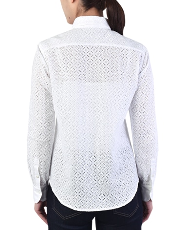 レースシャツ/リネン 刺繍レース