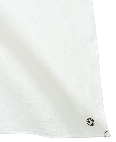 リネンポケットチーフ/サッカーモチーフ刺繍