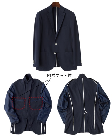 シアサッカーニットジャケット