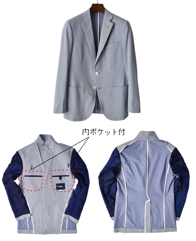 シアサッカーストライプジャケット/TRAVELER