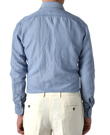 ナポリシャツ/イタリア製（綿麻）