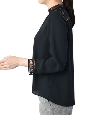 ブラウス/バックサテンジョーゼット・レース