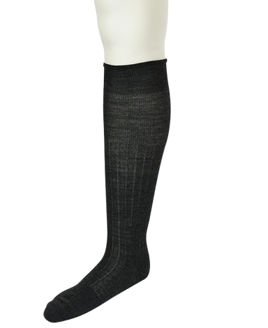 ウール＜ハイゲージ＞ソックス/ロングホーズ(ダークグレー)