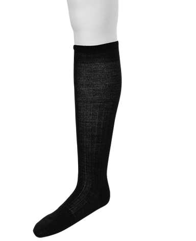 ウール＜ハイゲージ＞ソックス/ロングホーズ(ブラック)