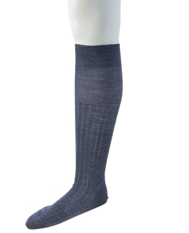 ウール＜ハイゲージ＞ソックス/ロングホーズ(ブルー)