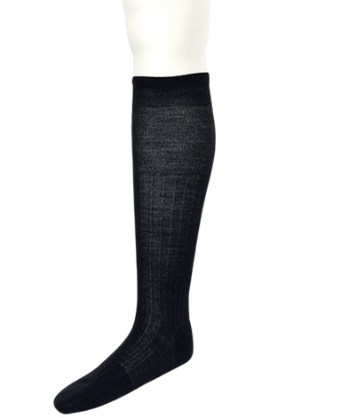 ウール＜ハイゲージ＞ソックス/ロングホーズ(ネイビー)