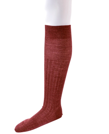 ウール＜ハイゲージ＞ソックス/ロングホーズ(レッド）