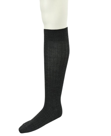 ウール＜ストレッチ＞ソックス/ロングホーズ(ダークグレー)