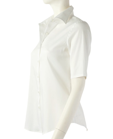 半袖スリムベーシックシャツ/ストレッチ