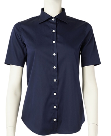 半袖スリムベーシックシャツ/ストレッチ