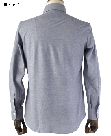 ストライプニットシャツ/ダブルニット【秋冬向き】