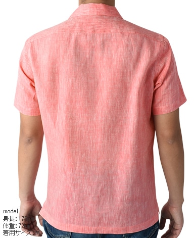 半袖リネンシャツ/オープンカラー