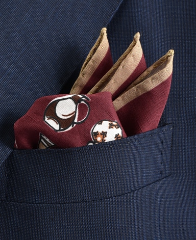 コットンリネンポケットチーフ/Made in Italy