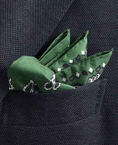 コットンシルクポケットチーフ/Made in Italy